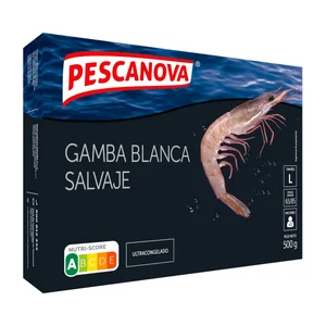 PESCANOVA Gamba blanca salvaje 65 / 85  cruda y congelada 500 g.