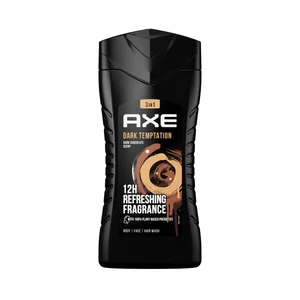 AXE Dark temptation Gel para hombre (3 en 1), con acción relajante y aroma a chocolate negro 250 ml.