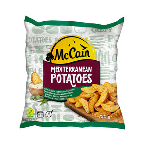 Imagen de McCAIN Patatas cortadas en gajos con piel y finas hierbas, prefritas y congeladas McCAIN Mediterranean 750 g.