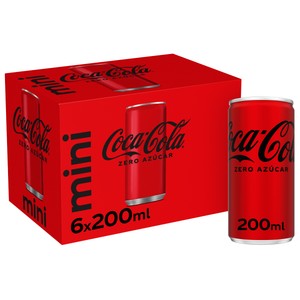 Imagen de COCA COLA ZERO azúcar MINI Refresco de cola pack 6X200 ml Lata