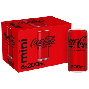 COCA COLA ZERO azúcar MINI Refresco de cola pack 6X200 ml Lata