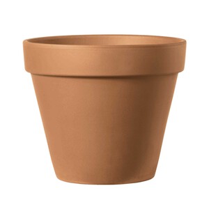 Imagen de Maceta de barro rojo, transpirable y con medidas de 15.5 x13.5 centímetros FANSA.