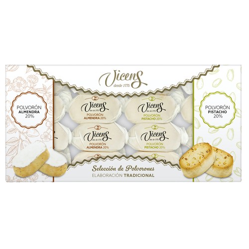 VICENS Polvorón de almendra y pistacho 480 gr.