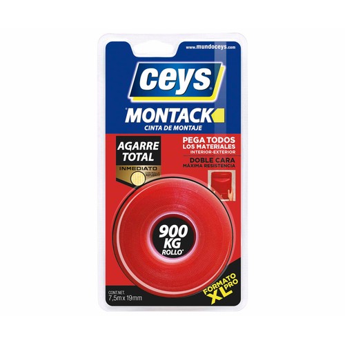 Cinta adhesiva de doble cara, 7,5 x 19mm, CEYS Montack.