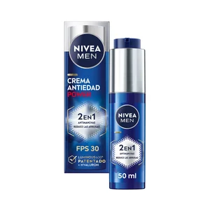 NIVEA Men power Crema hidratante y antiedad con acción antimanchas y FPS 30 50 ml.