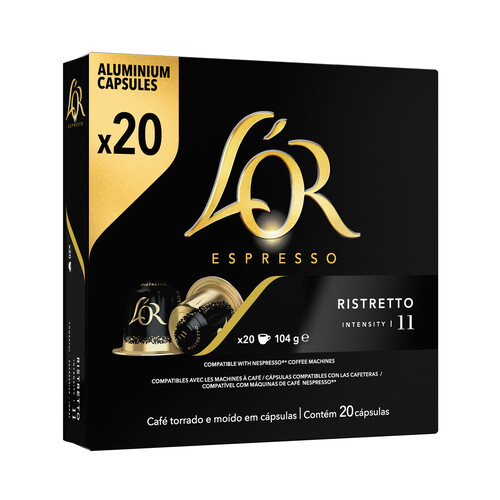 Café Ristretto I 11 en cápsulas compatibles con Nespresso L'OR ESPRESSO 20 uds.