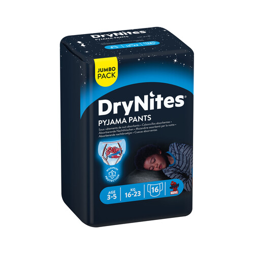 DRYNITES Pañales de noche (calzoncillos absorbentes) talla 6, para niños de 16 a 23 kilogramos DRYNITES Pyjama pants 16 uds.