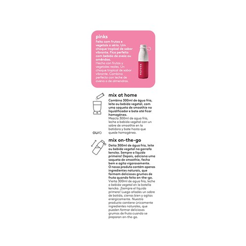 KENCKO Smoothie pink Preparado para batido de frutas ecológicas y lucuma en polvo 2 x 22 g.