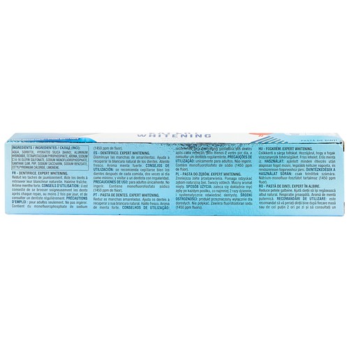 PRODUCTO ALCAMPO Expert whitening Pasta de dientes blanqueante, con sabor a menta fuerte 75 ml.
