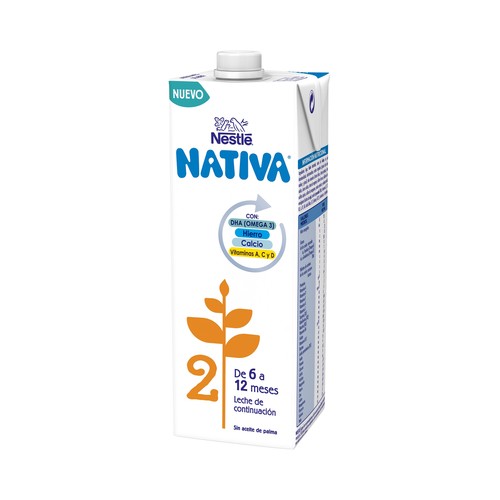 NATIVA Leche (2) de continuación líquida, de 6 a 12 meses NATIVA de Nestlé 1 l.