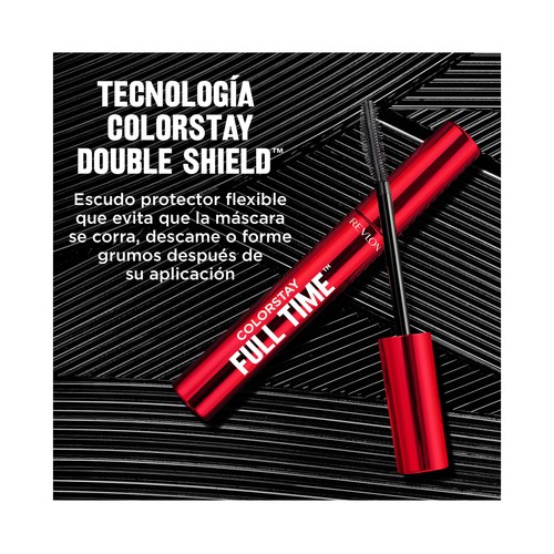 REVLON Colorstay full time tono negro Máscara de pestañas waterproof volumen natural.