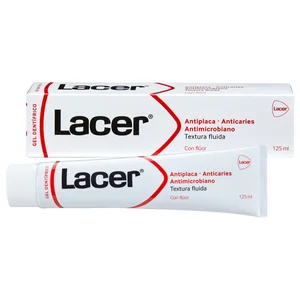 LACER Pasta de dientes con flúor y textura fluida con acción anticaries y antiplaca LACER 125 ml.