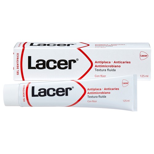 LACER Pasta de dientes con flúor y textura fluida con acción anticaries y antiplaca 125 ml.