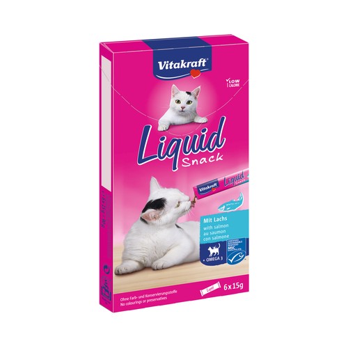 VITAKRAFT Snacks para gatos a base de salmón con omega 3 VITAKRAFT 6 uds. 15 g.