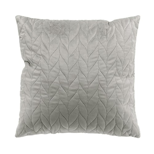 Funda de cojín de terciopelo color gris, 40x40cm., DOUCEUR