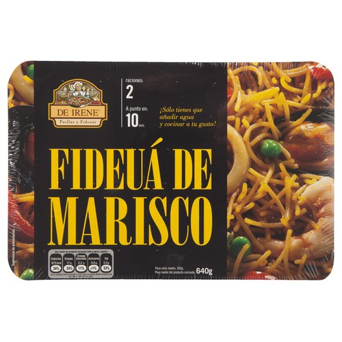 CASA IRENE Fideuá de marisco según la receta tradicional mediterránea 360 g.