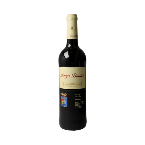 RIOJA BORDÓN  Vino tinto reserva con D.O. Rioja RIOJA BORDÓN botella de 75 cl.