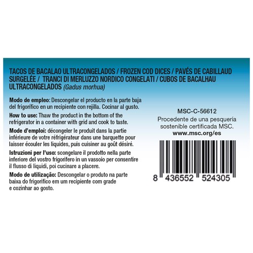 ALIGATOR Tacos de bacalao de pesca sostenible (MSC) y pescados con anzuelo ALIGATOR P.N. 350 g.