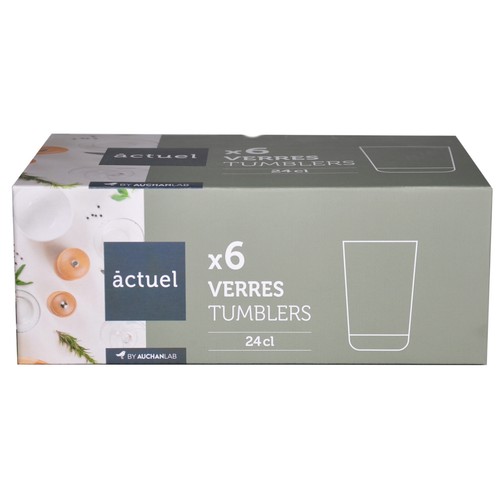 Set 6 vasos americanos de 24cl, ACTUEL