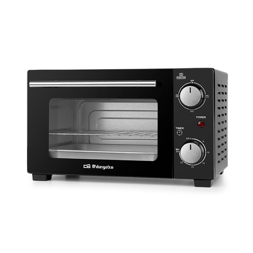 Mini horno eléctrico ORBEGOZO HO 985, 10L, temporizador hasta 30 min, color negro.