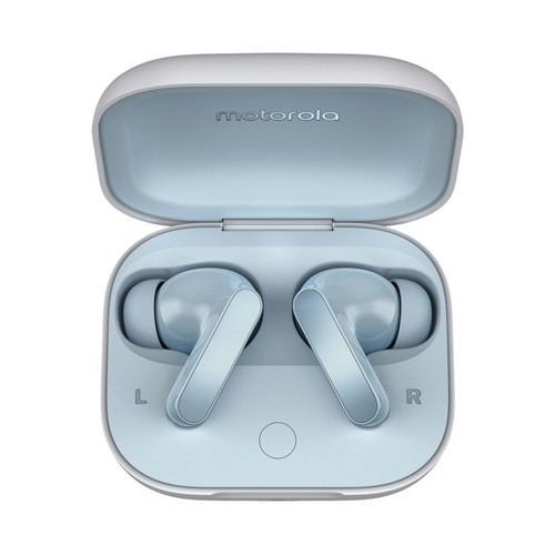 Auriculares Inalámbricos Bluetooth MOTOROLA Moto Buds Blue  PG38C05749, estuche cargador, 9h de autonomía.