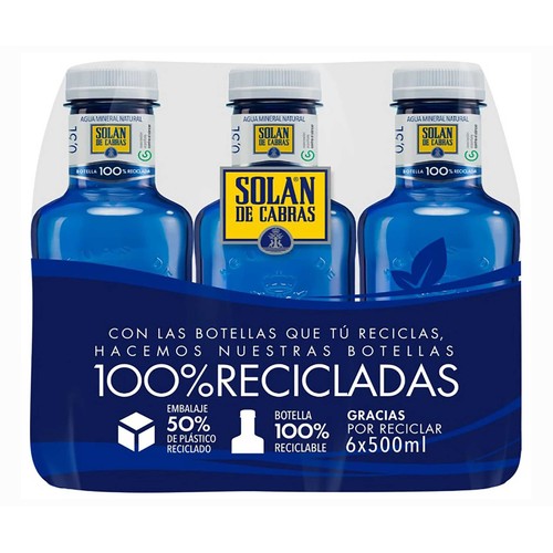 SOLAN DE CABRAS Agua mineral pack 6 uds x 50 cl.
