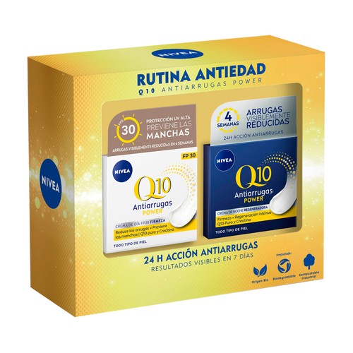 NIVEA Pack con crema de día y de noche con acción antiarrugas NIVEA Q10.
