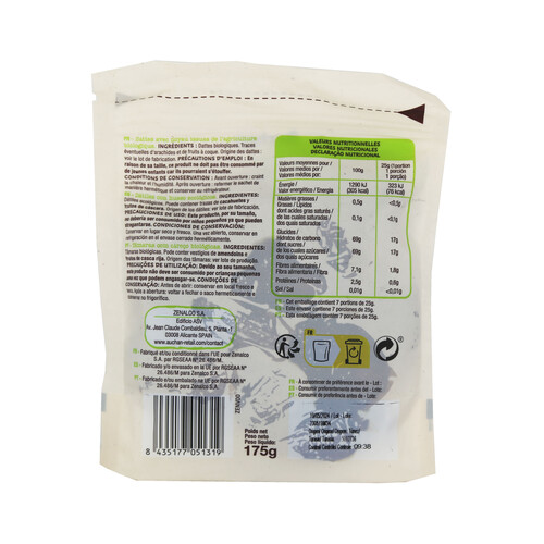 ALCAMPO ECOLÓGICO Dátiles con hueso ALCAMPO ECOLÓGICO 175 g.