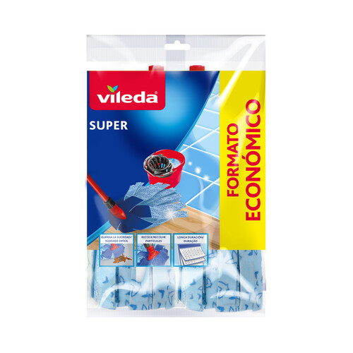 VILEDA Fregona Super +30% Microfibras Duplo VILEDA 2 uds.