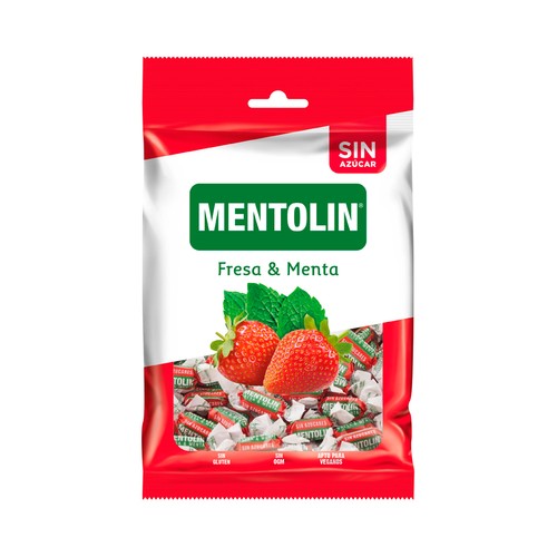 MENTOLIN Caramelos de fresa mentolada 115 g.