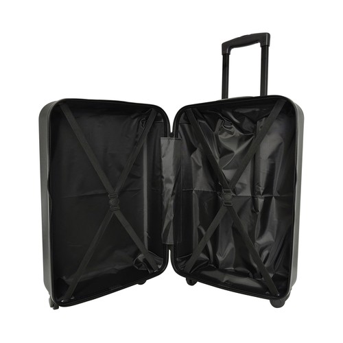 Maleta mediana tipo trolley  rígido 4 ruedas 65cm negro. PULGAR