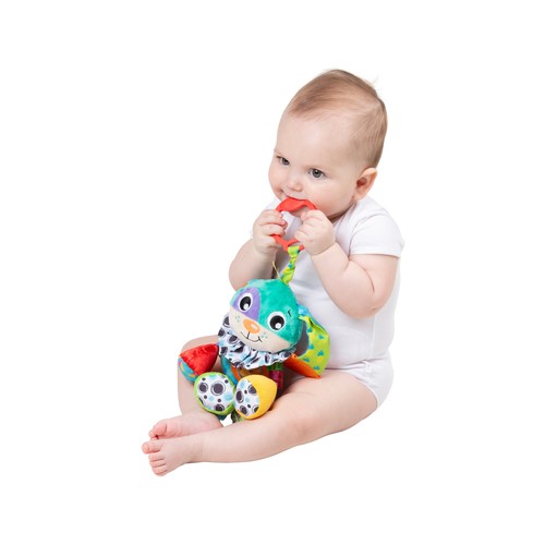 Perro Doofy PLAYGRO, juguete para bebés, colgante sonajero.