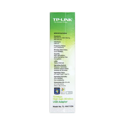 Adaptador Usb Wifi TP-LINK TL-WN722N, 150 Mbps.