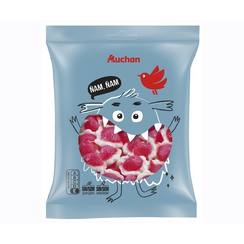 PRODUCTO ALCAMPO Golosinas de fresas rellenas 200 g.