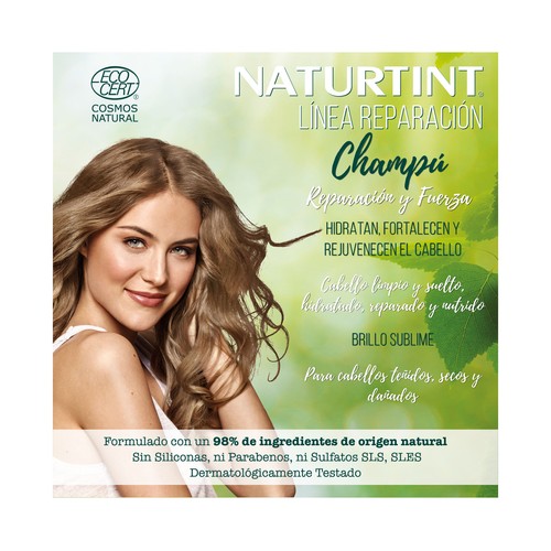 NATURTINT Champú reparación y fuerza para cabellos dañados o débiles NATURTINT 330 ml.