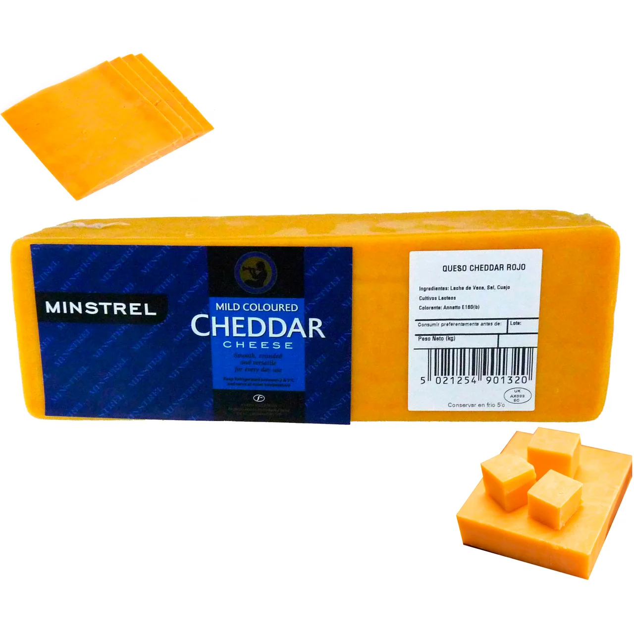 Queso Cheddar rojo - Loncha normal 1 a 2 mm