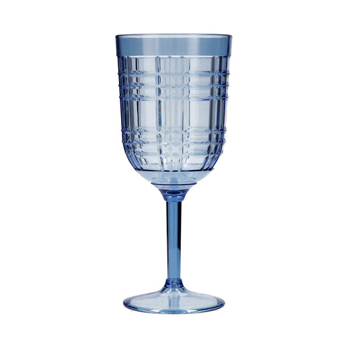 Copa para vino fabricada en acrílico reutilizable color azul, 0,42 litros Viba QUID.