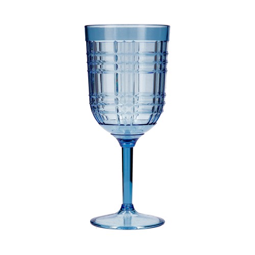 Copa para vino fabricada en acrílico reutilizable color azul, 0,42 litros Viba QUID.