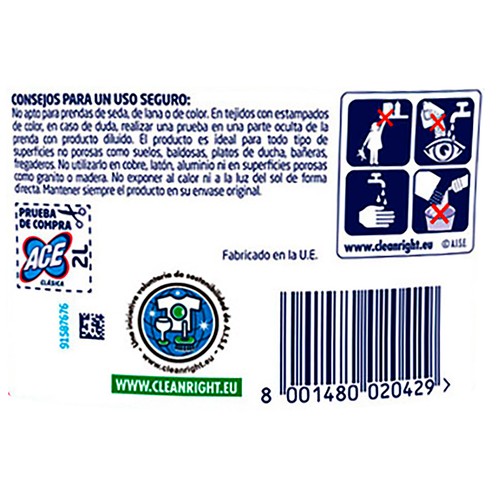 ACE Lejía para ropa regular 2 l.