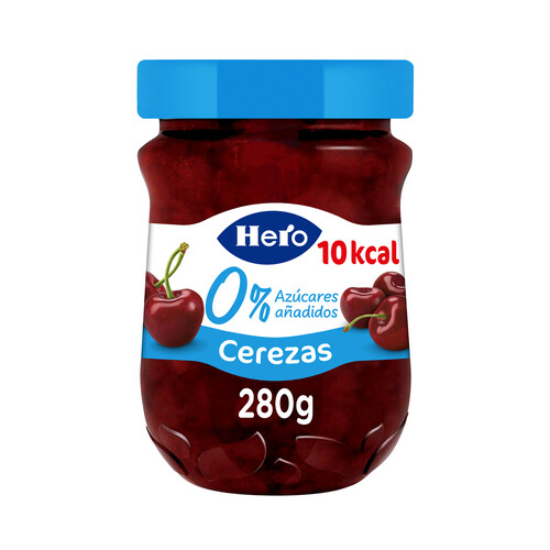 Mermelada de cereza light sin azúcares añadidos HERO 0% 280 g.
