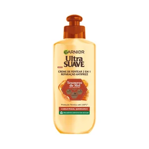 GARNIER Tesoros de la miel Crema de peinado 2 en 1 (reparación y anti escrespamiento) para cabellos frágiles y quebradizos 200 ml.
