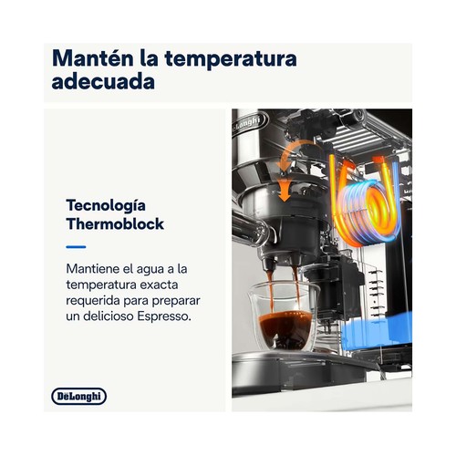 Cafetera espresso DE`LONGHI Dedica EC 685.R roja, presión 15 bar, café molido o monodosis, depósito 1,3L.