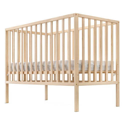 Cuna básica de madera de pino de 122x63x88,5cm INTERBABY.