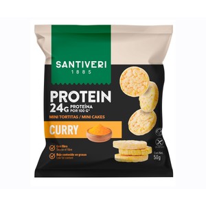 Imagen de SANTIVERI Mini tortitas protein curry 50 g.