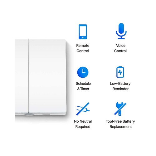 Interruptor Wi-Fi Inteligente , Doble Pulsador , TP-LINK TAPO S220.