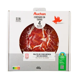 ALCAMPO CULTIVAMOS LO BUENO Paleta de cebo ibérica (50% raza ibérica) cortada en tapas 4 sobres de 100 g.