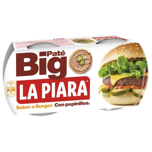 LA PIARA Pate big con sabor burguer 2 uds x 75 g. 