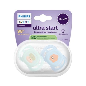 Ultra start de Philips Chupetes de 0 a 2 meses, con tetina con diseño ortodóntico 2 uds.