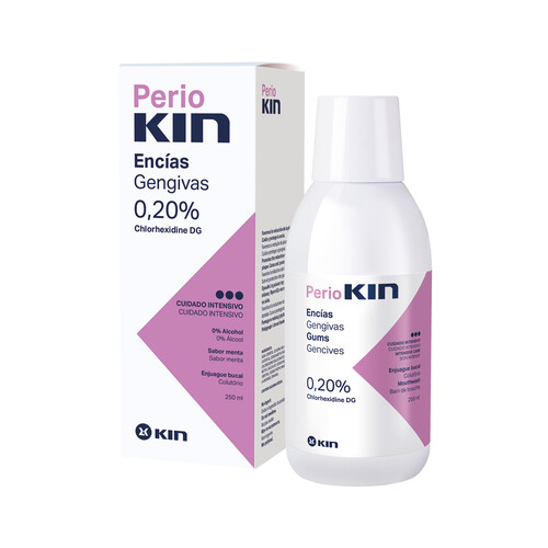 KIN Enjuague bucal acción anti placa bacteriana, especial para higiene periodontal y periimplantaria KIN Perio 250 ml.
