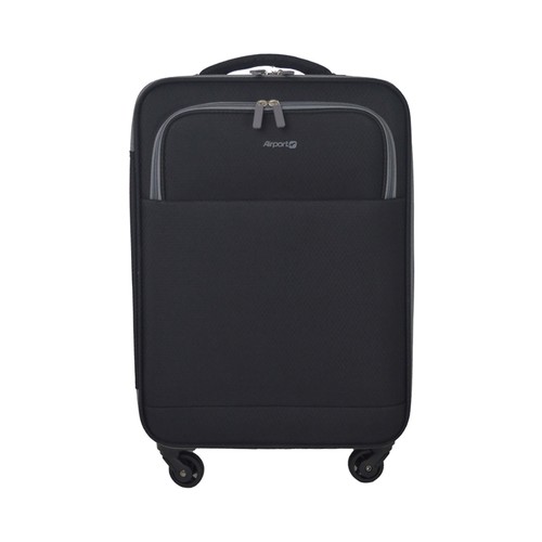 Maleta de cabina tipo trolley  4 ruedas air soft  55cm negro. AIRPORT